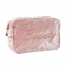 Load image into Gallery viewer, Pink Velvet Beauty Bag